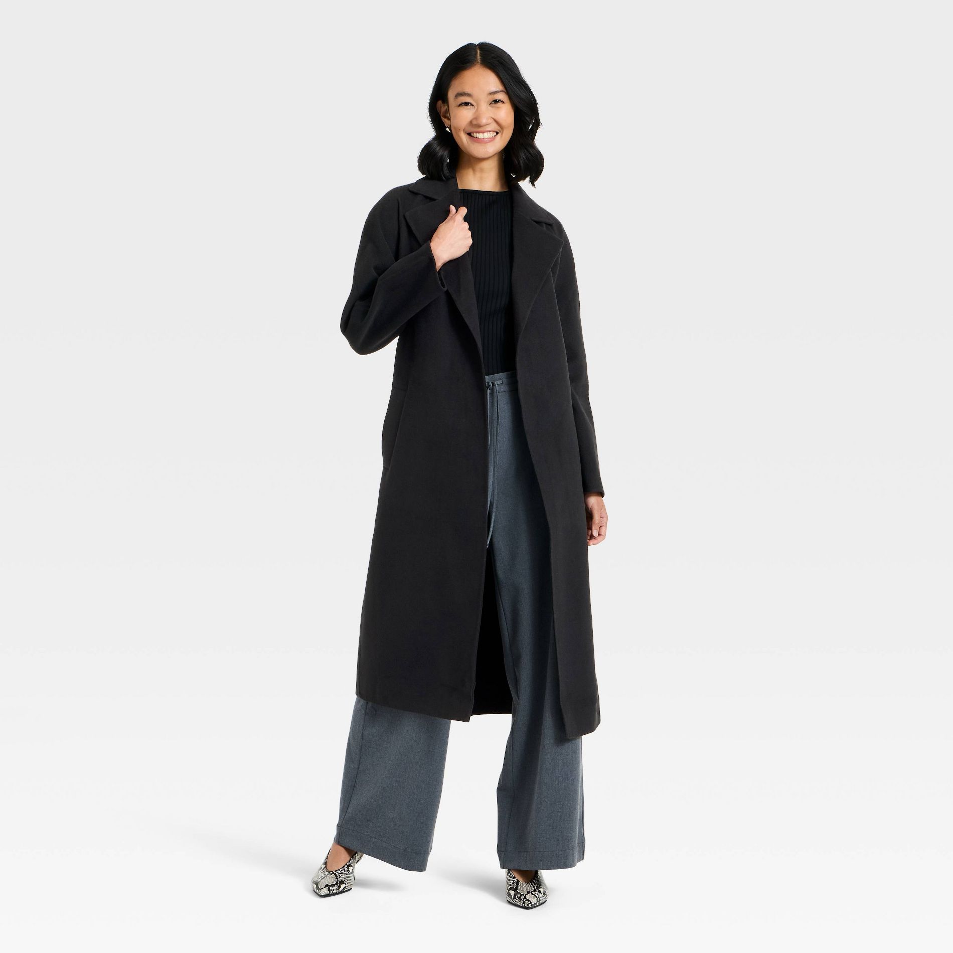 Women's Double Faced Wrap Coat - A New Day™
