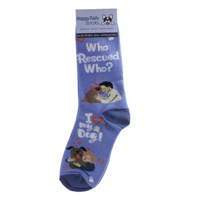 Novelty Socks 14.0" Rescue Dog Happy Tail Socks Happy Tails Socks E & S Pet  -  Socks