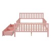 Twin Size Wood Platform Bed with Guardrails and Two Storage Drawers, Slatted Base, Classic Style for Kids-Maison Boucle - 4 of 4