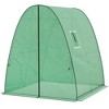 Outsunny 6' x 6' x 6.6' Hoop House Greenhouse with Sandbags and Hemmed PE Cover, Portable Walk-In Tunnel Green House with 2 Doors - 4 of 4