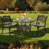 Costway 36'' Patio Round Dining Bistro Table Cast W/2'' Umbrella Hole - 3 of 4
