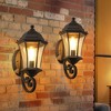 DAKAFUL Outdoor Wall Sconce with Dusk-to-Dawn Sensor,Clear Bubble Glass Shade,Waterproof Exterior Lantern for Entryway/Garage/Porch/Patio - 2 of 4