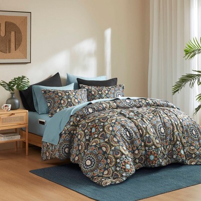 Regency Heights 9Pcs Boho Style BIAB Comforter Set, Cloud-like Ultra Soft Touch Bedding, Lightweight Bed Set with Matching Shams, Black, Queen — фото 2