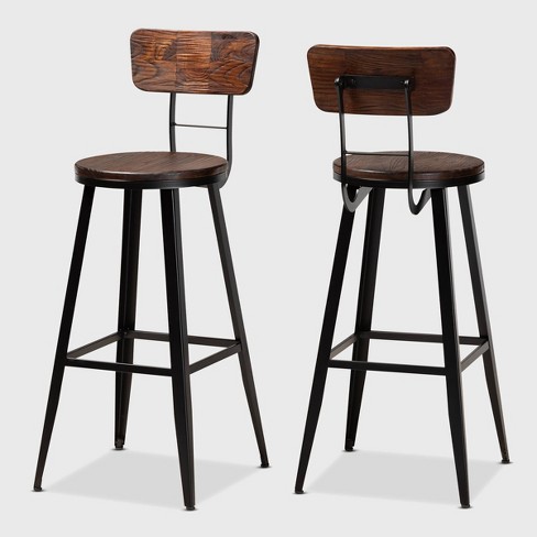 Wood and metal online kitchen stools