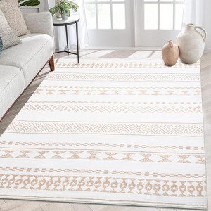 Coucheta Geometric Area Rug Washable Non-Slip Low Pile Stain Resistant Throw Carpet for Living Room Bedroom,Multi-Color & Size - 1 of 4