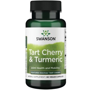 Swanson Tart Cherry & Turmeric - Features HiActives Tart Cherry, Supports Joint Health, Movement & Musculoskeletal Wellness, 60 Vegan Capsules. - 1 of 4