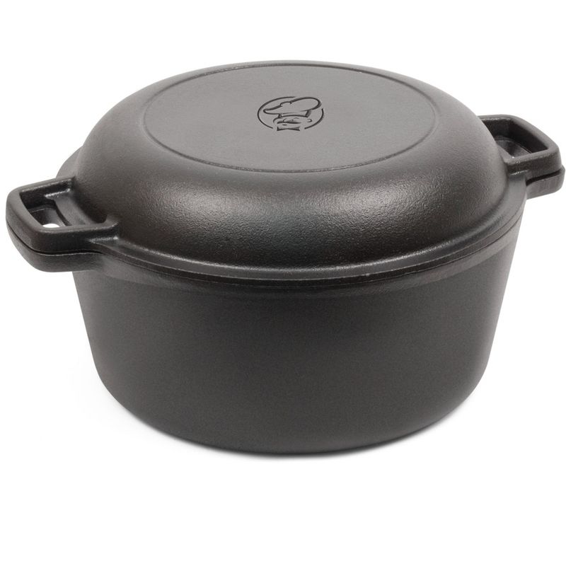 COMMERCIAL CHEF Pre-Seasoned Cast Iron Dutch Oven, Black, 1 of 9