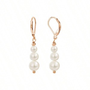 Sterling Silver Freshwater Cultured Drop Earrings, 4 - 8mm Dangle Leverback for Women. - 1 of 4