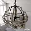 Hunter Fans 25.5" Stone Creek Ceiling Light French Oak Finish - Rustic Pendant with 8 Bulbs for Farmhouse Style Spaces - 3 of 4