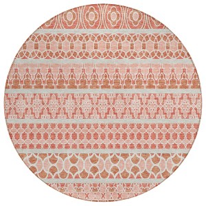 Salmon Beige And Copper Quatrefoil Washable Indoor Outdoor Area Rug - 1 of 4