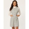 Allegra K Women's Sleeveless Button Elegant Vintage A-Line Round Neck Plaid Dress - 3 of 4