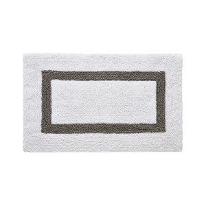Hotel Bath Rug 100% Premium Cotton Tufted Weave Two Tone Reversible Bathroom Rug, Super Soft Absorbent, Machine Washable Bath Mat - 1 of 4