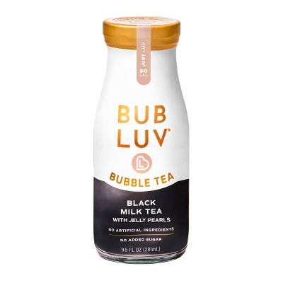 BUBLUV Bubble Tea Black Milk Tea with Jelly Pearls - 9.5 fl oz