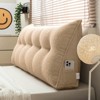 Bekrvio Teddy Velvet Headboard Pillow with Side Pocket, Soft Wedge Backrest Cushion with Removable Cover for Bed & Sofa,Twin/Queen/King - 2 of 4