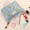 Unique Bargains Women's Floral Large Capacity Makeup Bag Orange Blue 1 Pc - 4 of 4