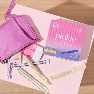 Pinkie Tween & Teen Organic Cotton Tampon Multipack - Light & Regular Absorbency - 36ct