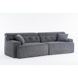 TiramisuBest LY-003 Beige White Deep Seat Compression Sofa 3 Seater with Beige for sofa - 1 of 4