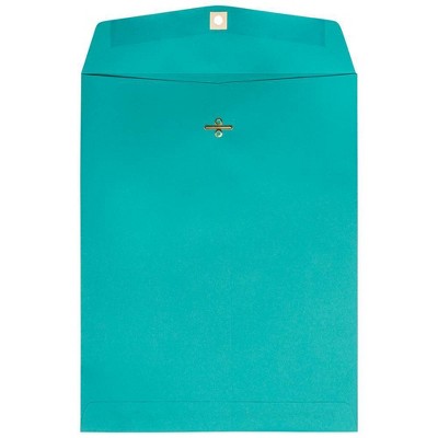 JAM Paper 50pk 10 x 13 Open End Catalog Envelopes with Clasp Closure - Sea Blue Recycled