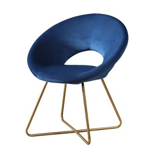 NicBex Silky Velvet Accent Chair,Upholstered Living Room Chairs with Mid-Height Backrest and Gold Finished Base,Accent Chairs for Living Room - 1 of 4
