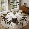 POVISON Farmhouse Solid Wood Rattan Dining Chair, Accent Arm Chair for Kitchen & Bedroom, Black & Khaki, Fully-Assembled - 4 of 4