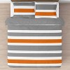 Sweet Jojo Designs Full/Queen Comforter Bedding Set Stripe Grey and Orange 3pc - image 3 of 4