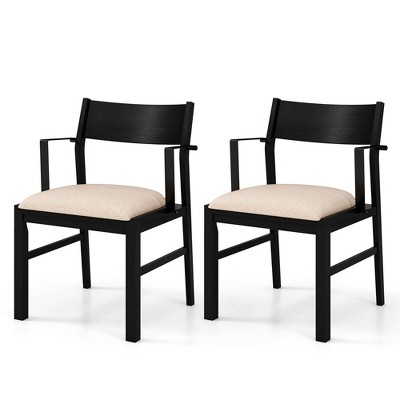 Tangkula Dining Chair W/ Arms Set Of 4 Modern Kitchen Chairs W ...