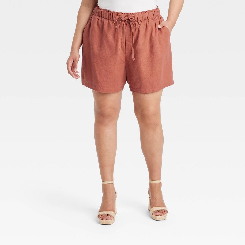 Women's High-Rise Linen Pull-On Shorts - Ava & Viv™, 1 of 4