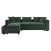 Merax L-Shaped Modern Chenille Fabric Sectional Sofa with Wooden Storage Compartment and Throw Pillows - 2 of 4