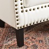 KINWELL 29 " W Tufted Faux Leather Barrel Chair PU Bar Club Chair - 4 of 4