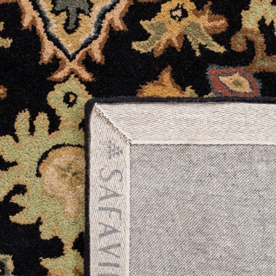 Elegant Black Wool 4' x 6' Hand-Tufted Rectangular Area Rug