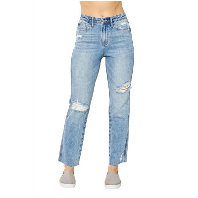 Women's Rigid Magic Destroyed Straight Leg Jean - Judy Blue