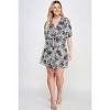 Slickblue Women's Plus Size Botanical Print Front Tie Dress, Stylish Design, Black, Size 1XL-3XL - 3 of 4