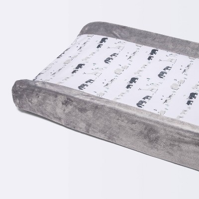 Wipeable Changing Pad Cover with Plush Sides - Cloud Island™ Two by Two Animals Gray