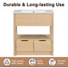 Mshliw 30 Inch Bathroom Vanity with Sink, Freestanding Cabinet with Open Shelf and Two Drawers, Ceramic Top Included - 2 of 4