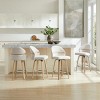 Art Leon Swivel Armless Barstool with Wood Legs, Set of 2 - 3 of 4