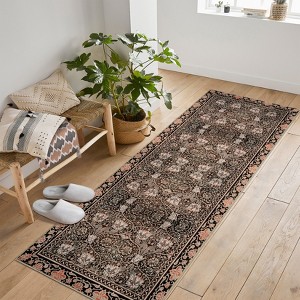 Ultra Soft Area Rug Non Slip, Stain Resistant, Washable Area Rugs for Living Room, Bedroom, Vintage Bloom Area Rug Boho Floral Pattern - 1 of 4