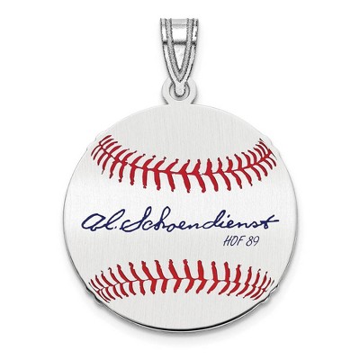 Black Bow Jewelry Sterling Silver Red Schoendienst Signature SM Enamel Baseball Pendant