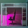 CAVINAS Full Size Loft Bed Modern Metal Bed Frame with Desk, 3 Linen Drawers, LED and Guardrail for Bedroom - 2 of 4