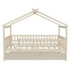 Twin/Full Size House Bed Frame with Twin Size Trundle, Wooden Daybed with Fence - ModernLuxe - 4 of 4