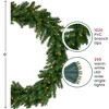 Northlight Pre-Lit Buffalo Fir Commercial Artificial Christmas Wreath - 6' - Warm White Lights - 4 of 4