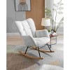 CAVINAS Boucle Fabric Glider Rocking Chair with High Backrest,Modern Upholstered Rocking Chairs,Nursery Accent Chair for Bedroom - 4 of 4