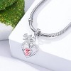 Sterling Silver Birthstone Heart & Airplane Charm, Travel-Themed Jewelry Gift for Women - 2 of 4