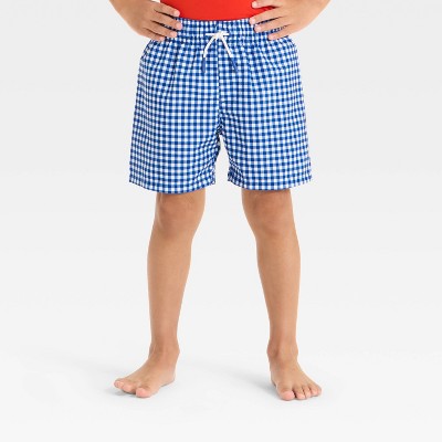 Toddler Boys' Gingham Trunk - Cat & Jack™ Blue