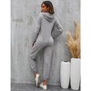 Womens Loose Fit Jumpsuit Nordic Print Hooded Jumpsuit wtih Front Zipper Elastic Ankle Jogger Jumpsuits - 2 of 4