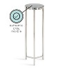 Kate and Laurel Aguilar Round Metal Drink Table, 8x8x23, Gray and Silver - 3 of 4