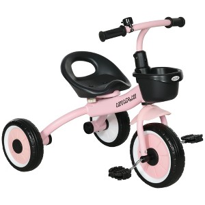 QingMoon Kids Tricycle, Pink Toddler Trike with Adjustable Seat, Basket and Handlebar Grips, Toddler Bike for 2-5 Years Old - 1 of 4