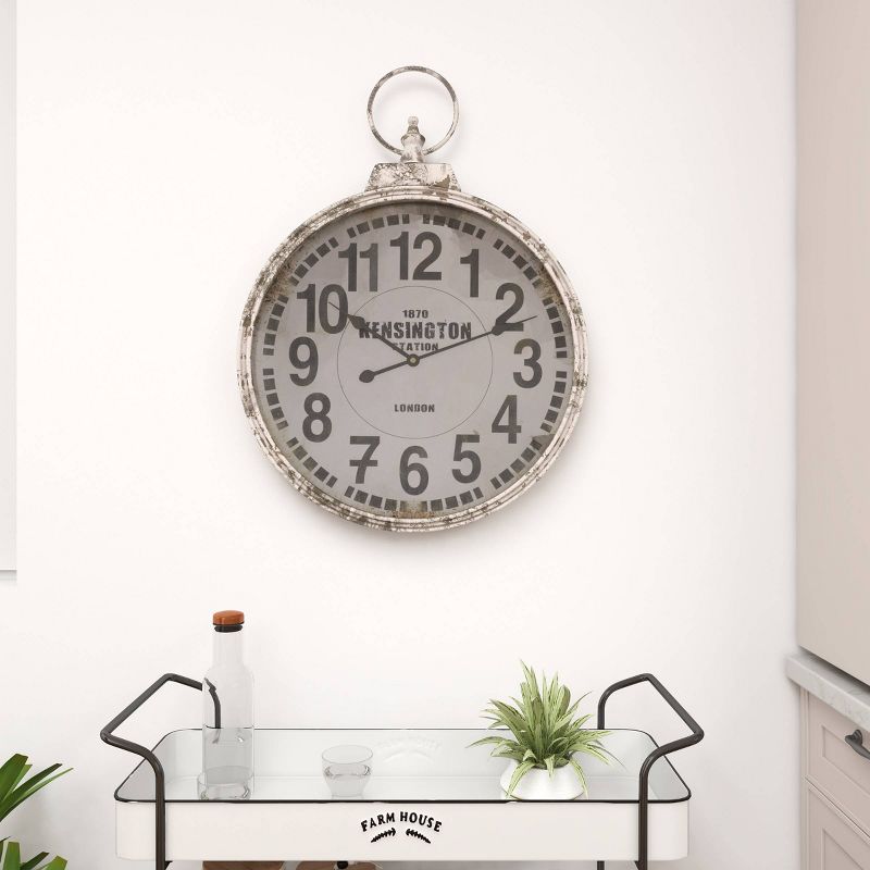 32&#34;x24&#34; Metal Pocket Watch Style Wall Clock White - Olivia &#38; May, 3 of 18