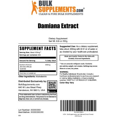 BulkSupplements Damiana Extract Powder
