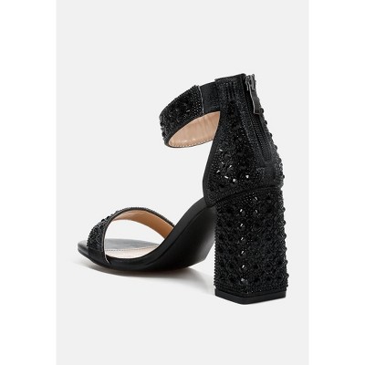 Cady Rhinestones And Sequins Block Sandals - image 3
