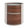 NicBex Contemporary Round Wooden Side Table with 2 Drawers Modern Home Decor for Living Room and Bedroom - 2 of 4